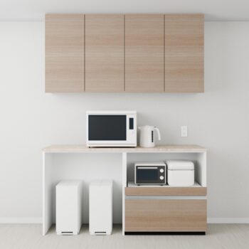 JS04-48 食器棚 ホワイト正面閉